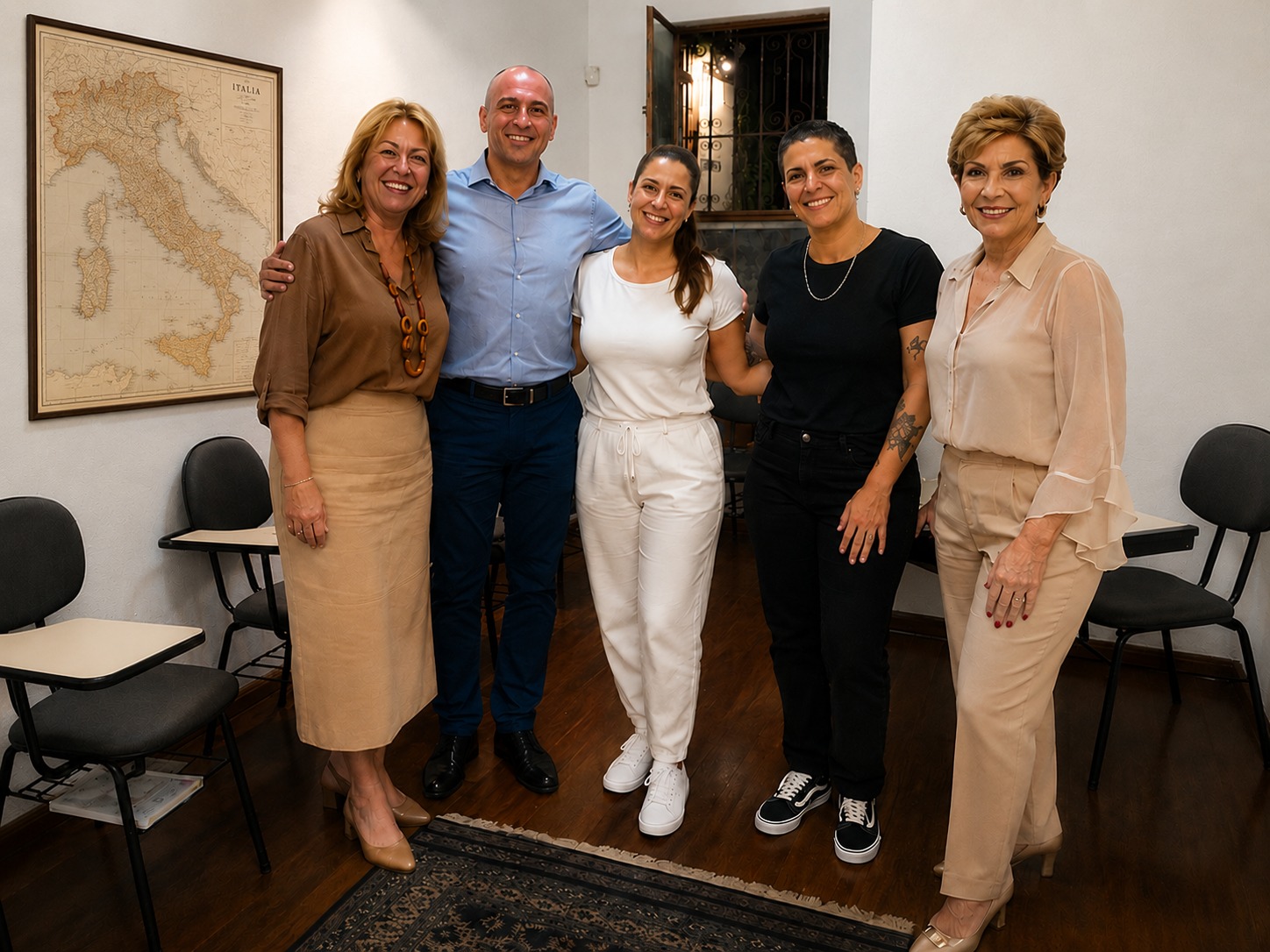 Alunos e professores da Aliança Cultural Italiana